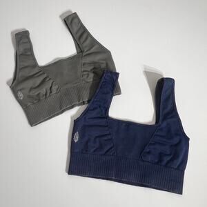 Free People Movement Seamless Sports Bra Lot M L Ribbed Yoga Pilates 2pc